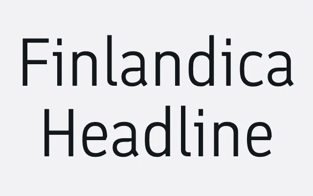 Finlandica Headline specimen from Helsinki Type Studio