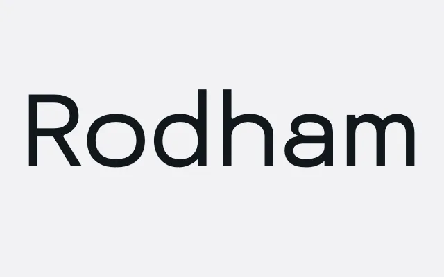 Rodham specimen from Helsinki Type Studio