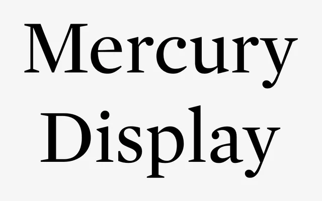 Mercury Display specimen from Hoefler & Co