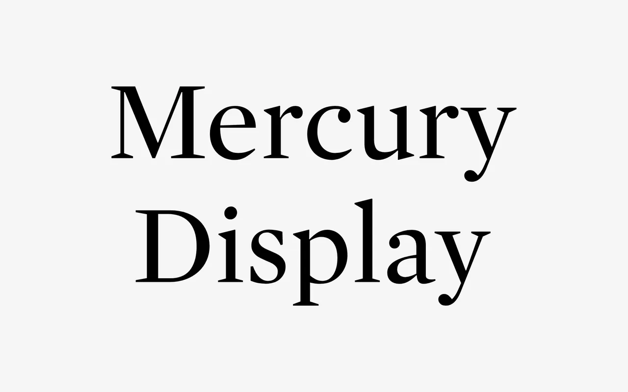 Mercury Display specimen from Hoefler & Co