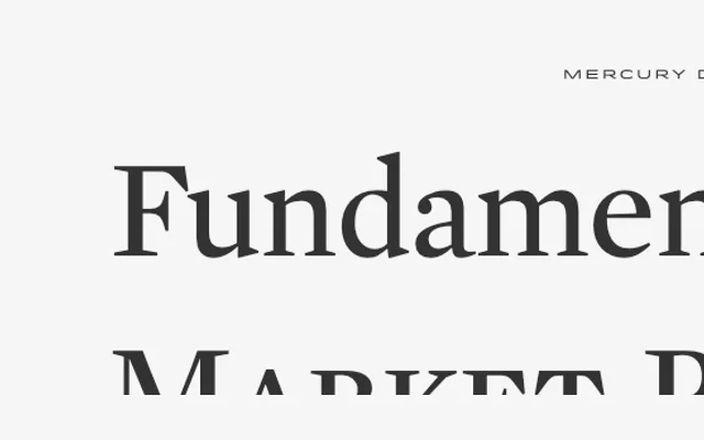 Mercury Display specimen from Hoefler & Co