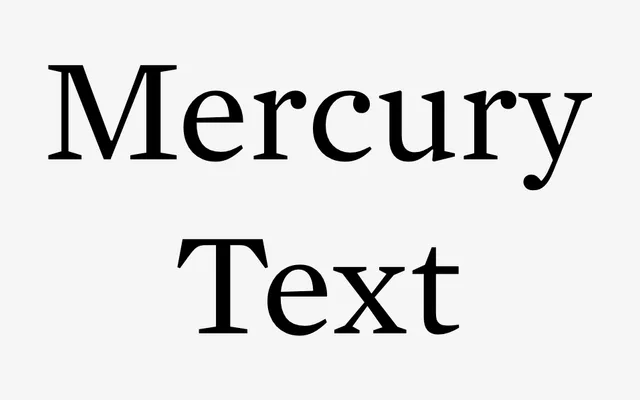 Mercury Text specimen from Hoefler & Co
