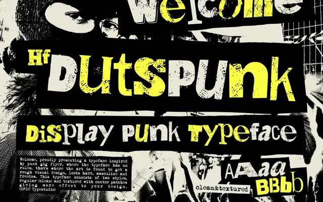 HF Dustpunk Punk specimen from HolisFonts