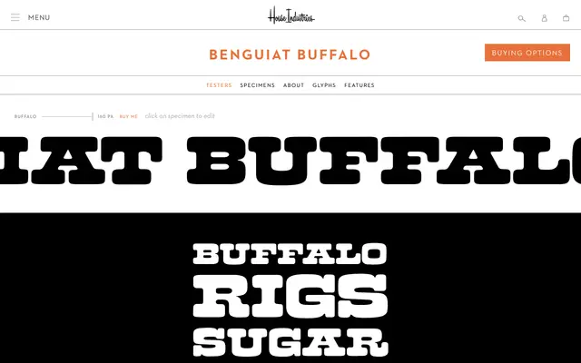 Benguiat Buffalo specimen from House Industries