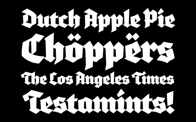 Blaktur specimen from House Industries