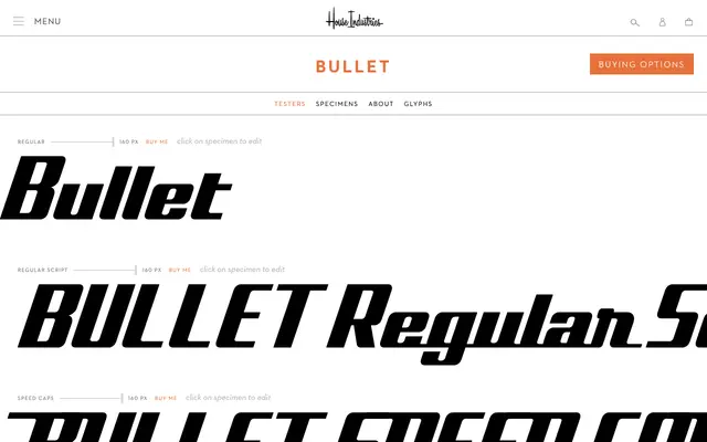 Bullet specimen from House Industries