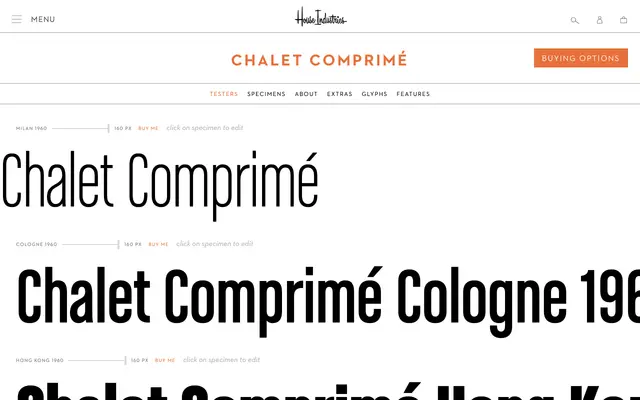 Chalet Comprimé specimen from House Industries