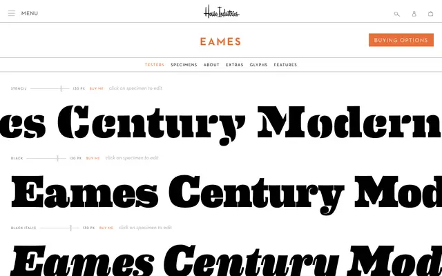 Eames Century Modern specimen from House Industries