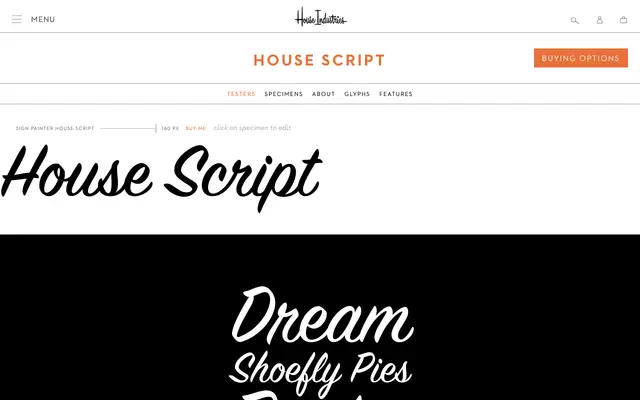 House Script specimen from House Industries