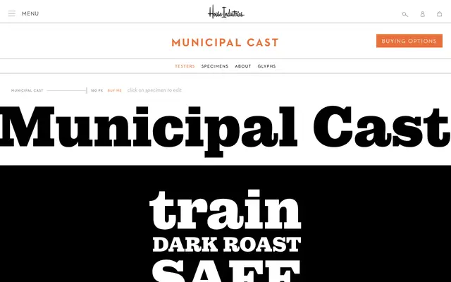 Municipal Cast specimen from House Industries