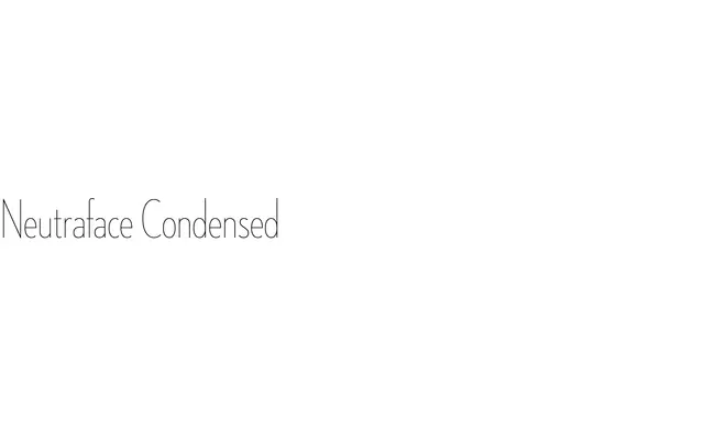 Neutraface Condensed specimen from House Industries