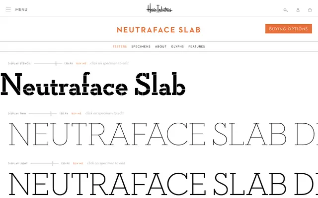 Neutraface Slab specimen from House Industries