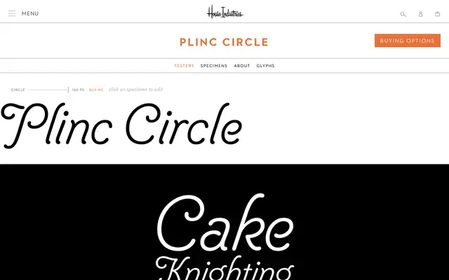 Plinc Circle specimen from House Industries