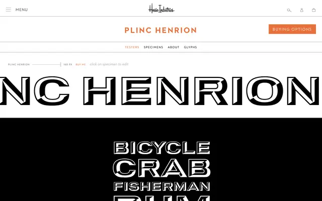 Plinc Henrion specimen from House Industries