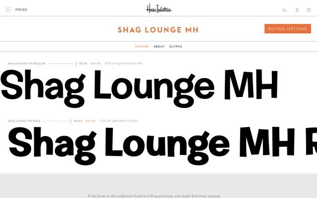 Shag Lounge MH specimen from House Industries