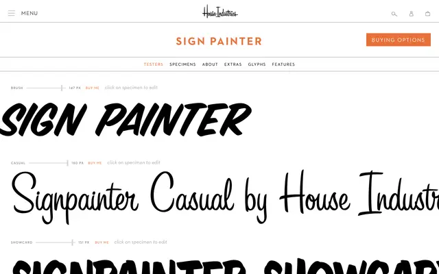 Sign Painter specimen from House Industries