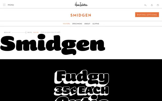 Smidgen specimen from House Industries