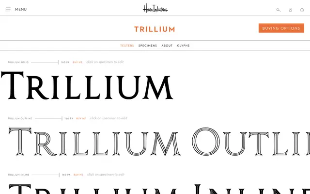 Trillium specimen from House Industries