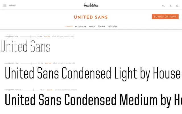 United Sans specimen from House Industries