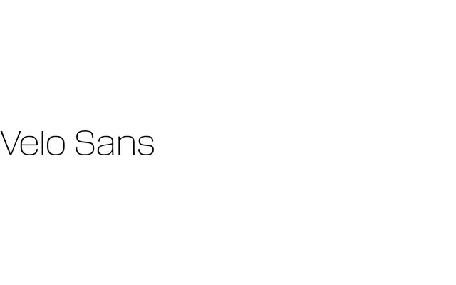 Velo Sans specimen from House Industries