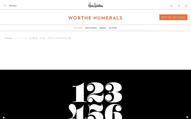 Worthe Numerals specimen from House Industries