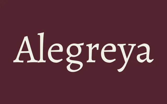 Alegreya specimen from HT Fonts