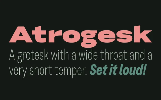 Atrogesk specimen from HT Fonts