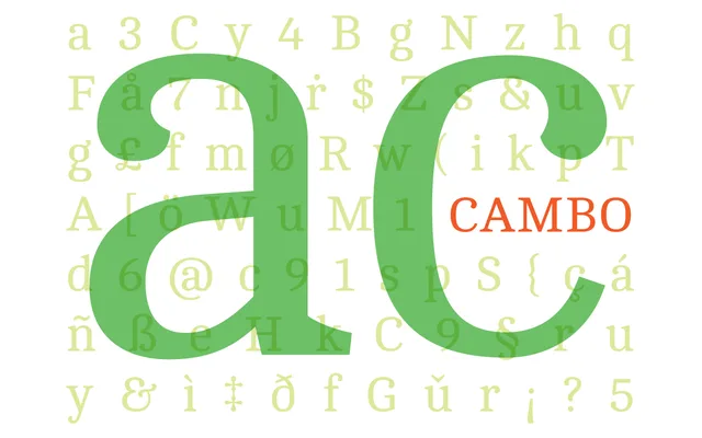 Cambo specimen from HT Fonts