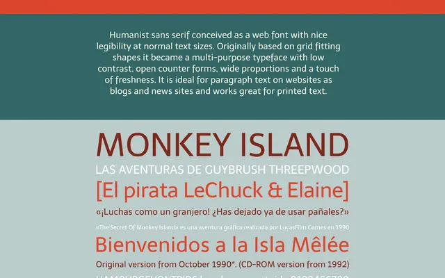 Telex specimen from Huerta Tipográfica
