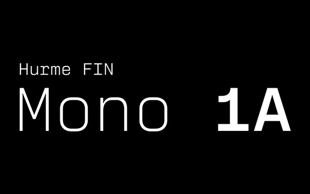 Hurme FIN Mono 1a specimen from Hurme Design