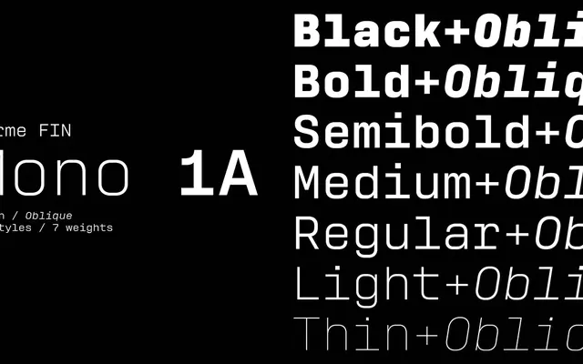 Hurme FIN Mono 1a specimen from Hurme Design