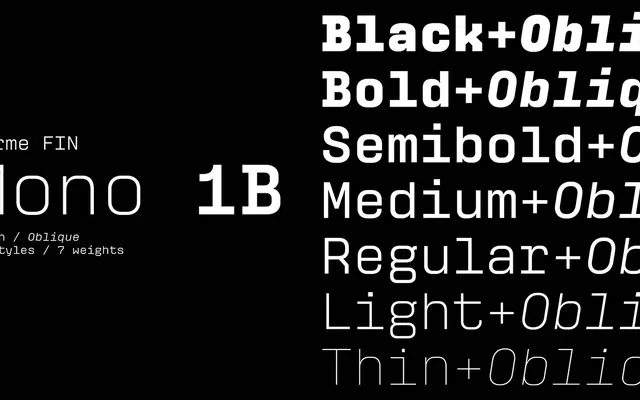 Hurme FIN Mono 1b specimen from Hurme Design