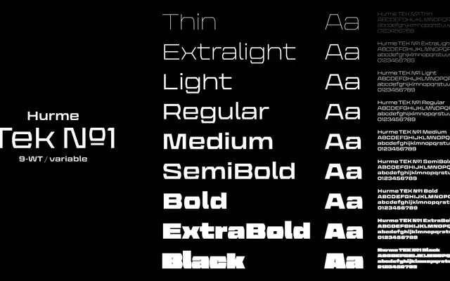 Hurme Tek №1 specimen from Hurme Design