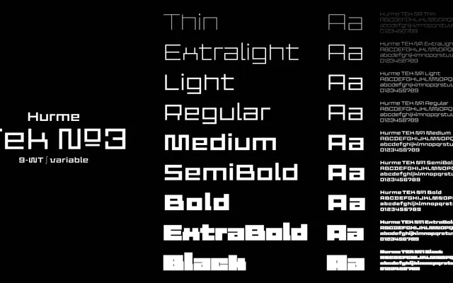 Hurme Tek №3 specimen from Hurme Design