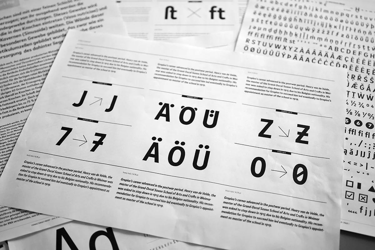 FF Mark Condensed specimen from HvD Fonts