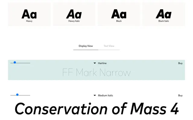 FF Mark Narrow specimen from HvD Fonts
