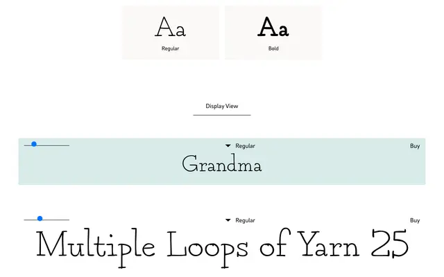 Grandma specimen from HvD Fonts
