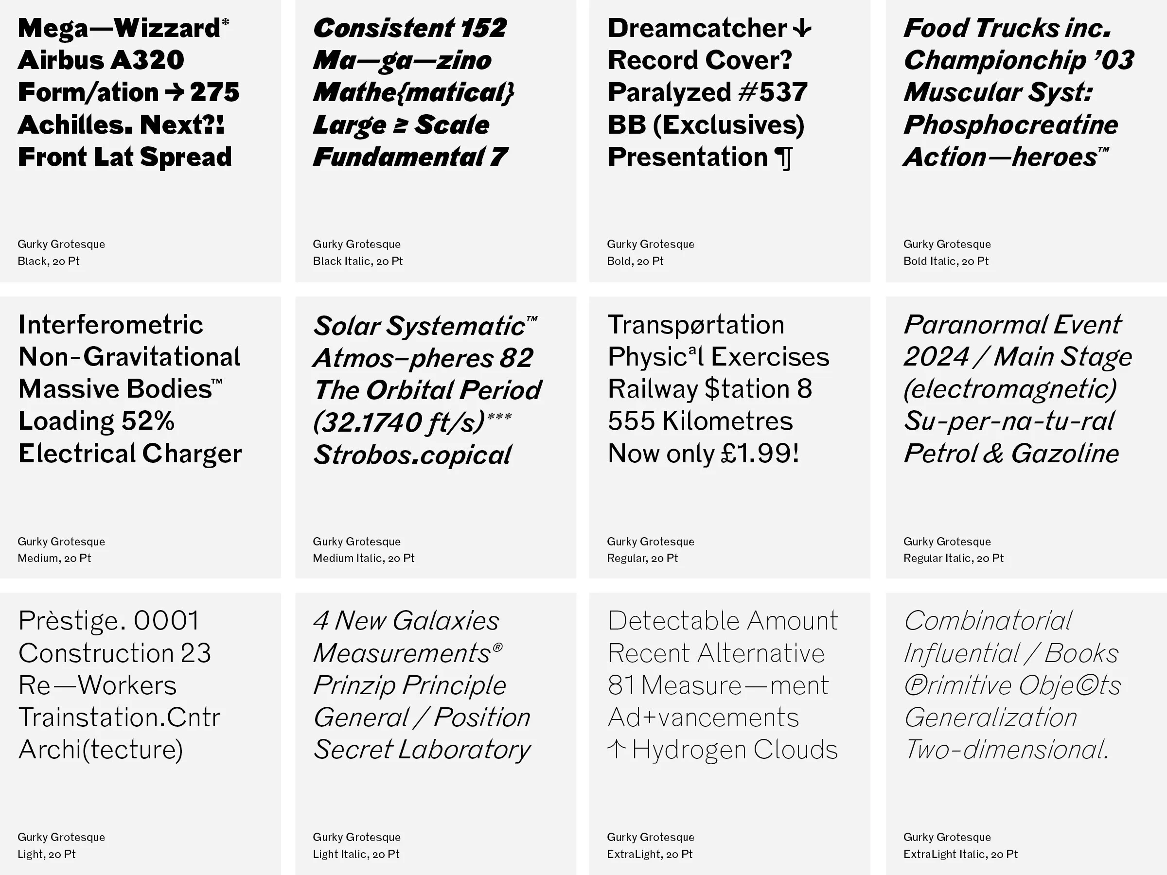 Gurky Grotesque specimen from HvD Fonts