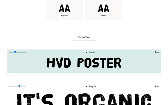 HVD Poster specimen from HvD Fonts