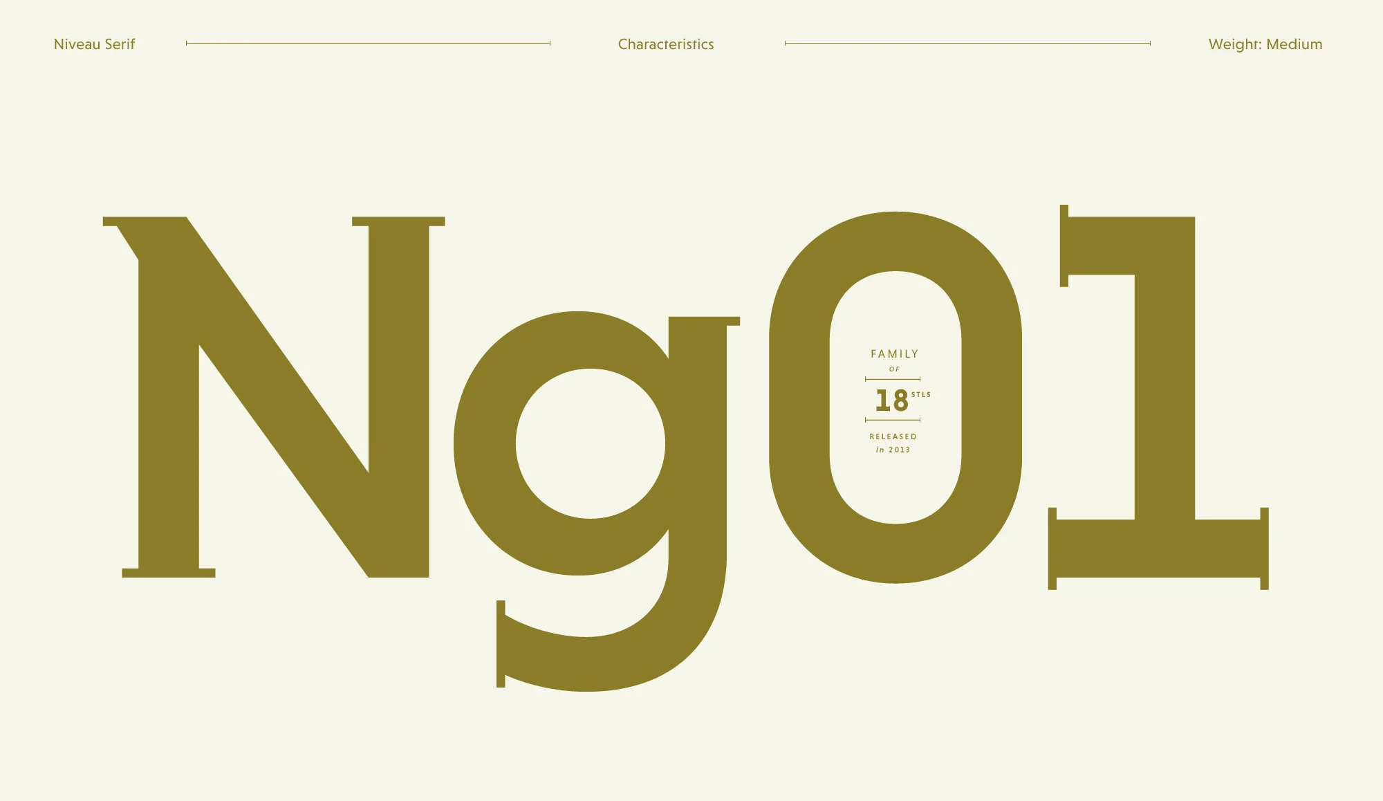 Niveau Serif specimen from HvD Fonts