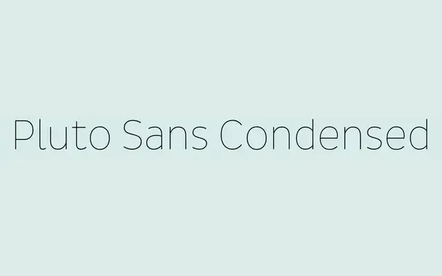 Pluto Sans Condensed specimen from HvD Fonts