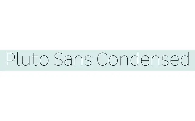 Pluto Sans Condensed specimen from HvD Fonts
