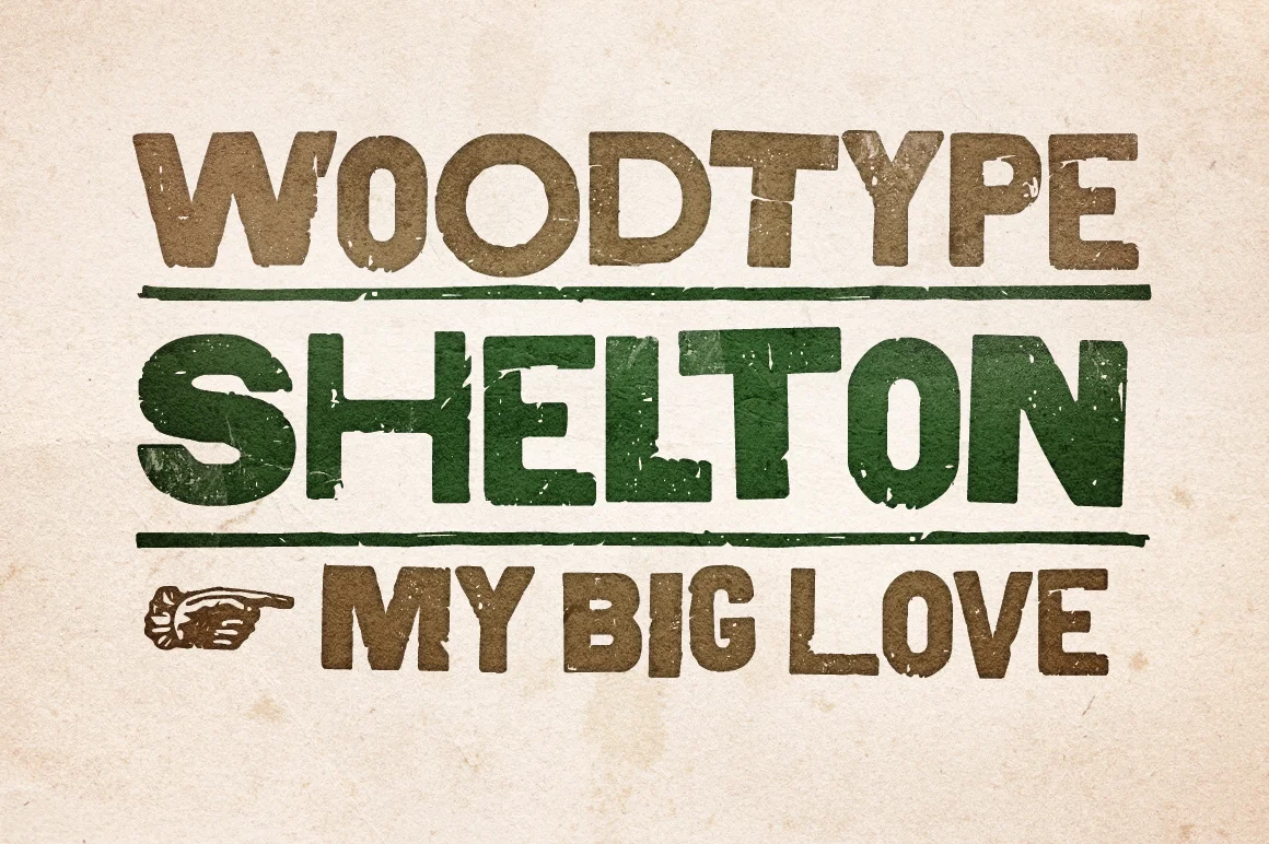 Shelton specimen from HvD Fonts