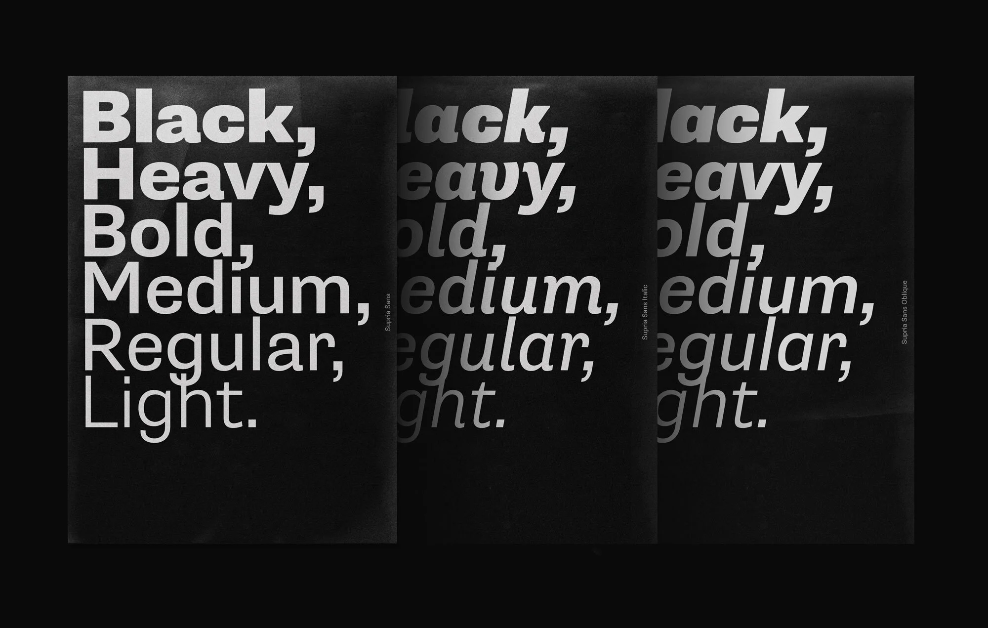 Supria Sans specimen from HvD Fonts