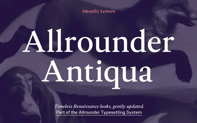 Allrounder Antiqua specimen from Identity Letters
