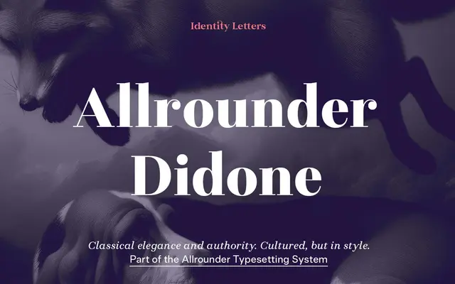 Allrounder Didone specimen from Identity Letters