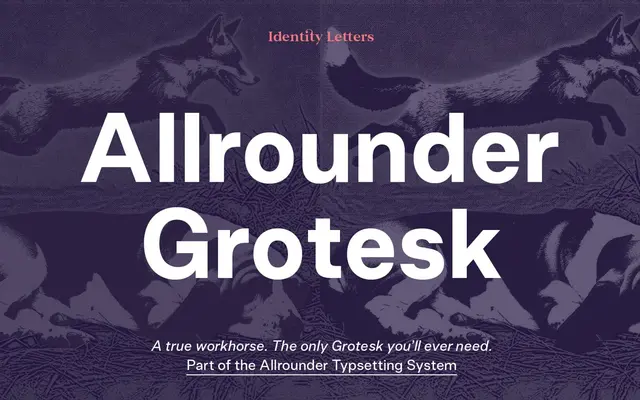 Allrounder Grotesk specimen from Identity Letters
