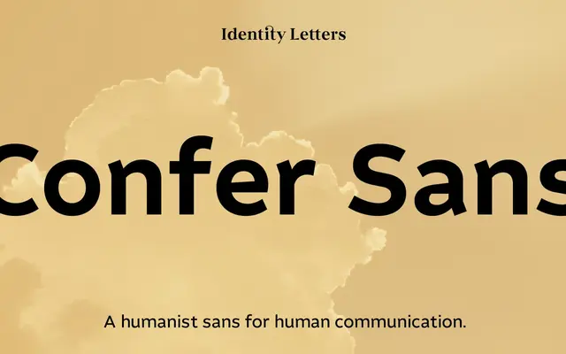 Confer Sans specimen from Identity Letters