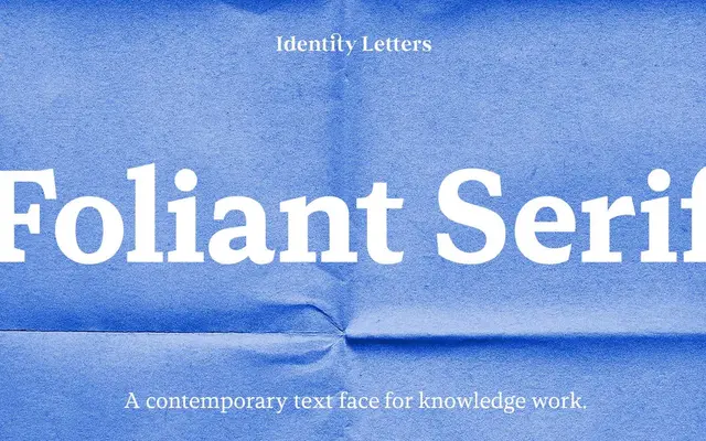 Foliant Serif specimen from Identity Letters