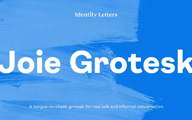 Joie Grotesk specimen from Identity Letters